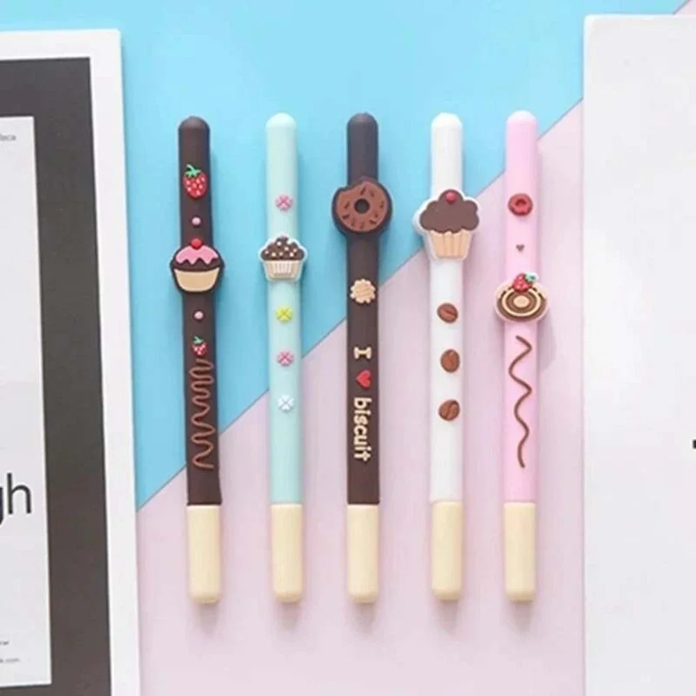 Dessert Themed Scented Gel Pens Set 5pc Kawaii Donut Cupcake Sweet Treats‎